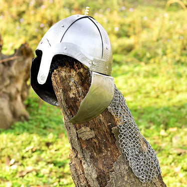 Crusader Helmet with Chain Mail Aventail