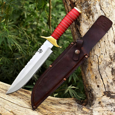 'Albolabris' Stainless Bowie Knife (RED HANDLE)