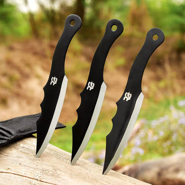 Powder Coated Carbon Steel Survival Knife 3 Piece Set