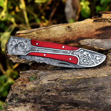 Folding Knife (Red Rosewood Handle)