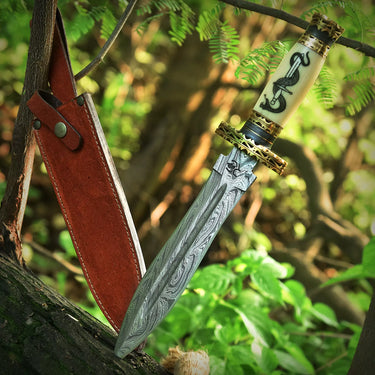 'Serpent' Water Buffalo Bone Handle Dagger