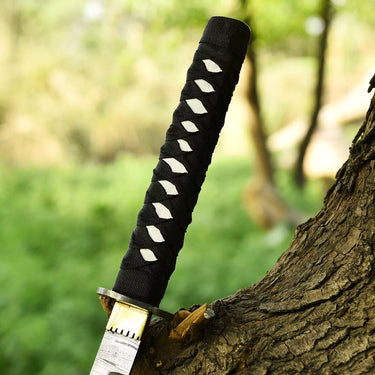 Damascus Katana Black Handle